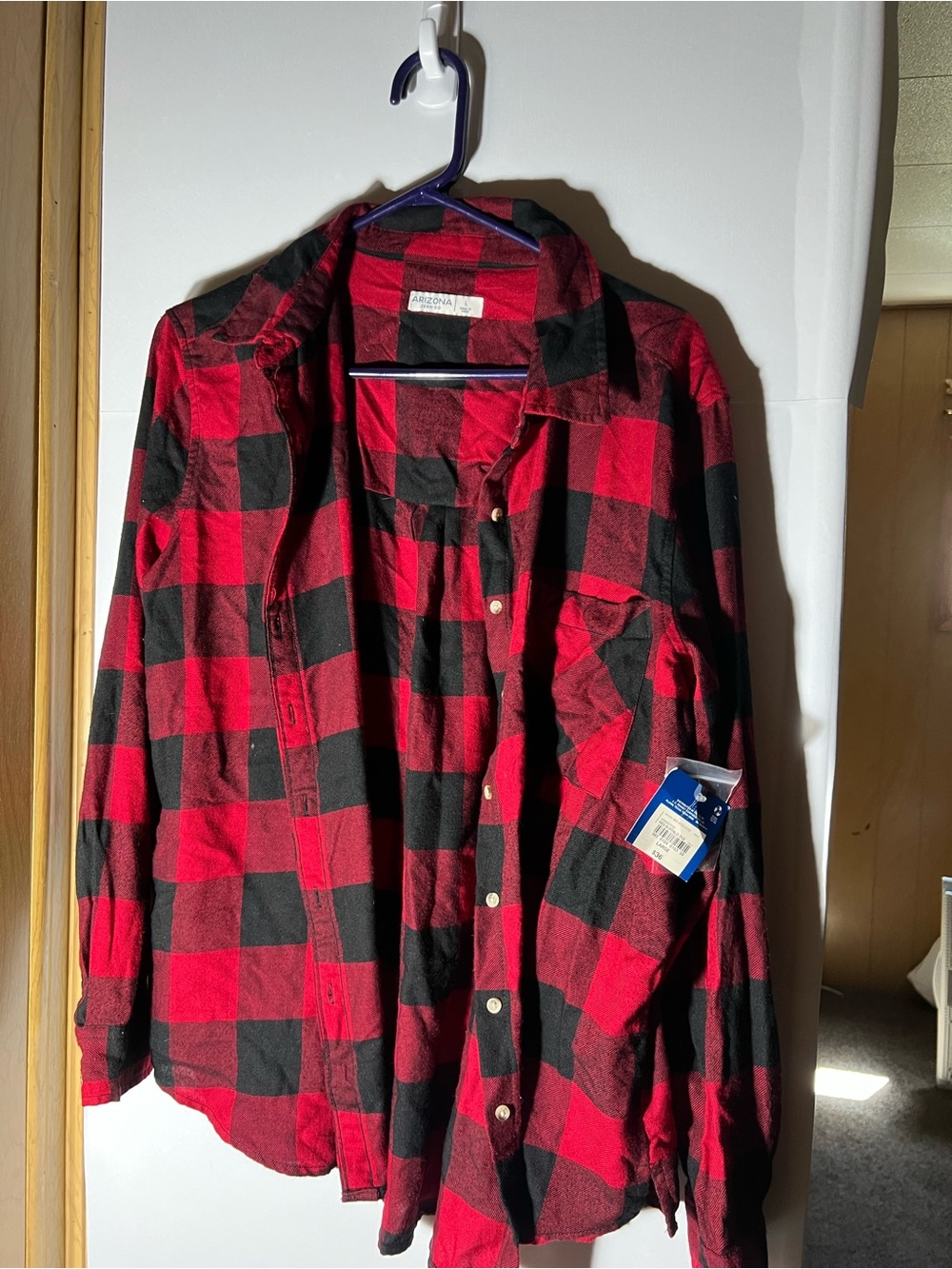 Arizona Jean Company Red and Black Buffalo Plaid Button-Down Shirt